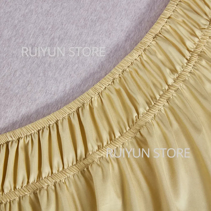 Solid Bed Skirt Elastic Bedsheet Hotel Bedding Bed Cover without Surface Couvre Lit Home Bed Protector