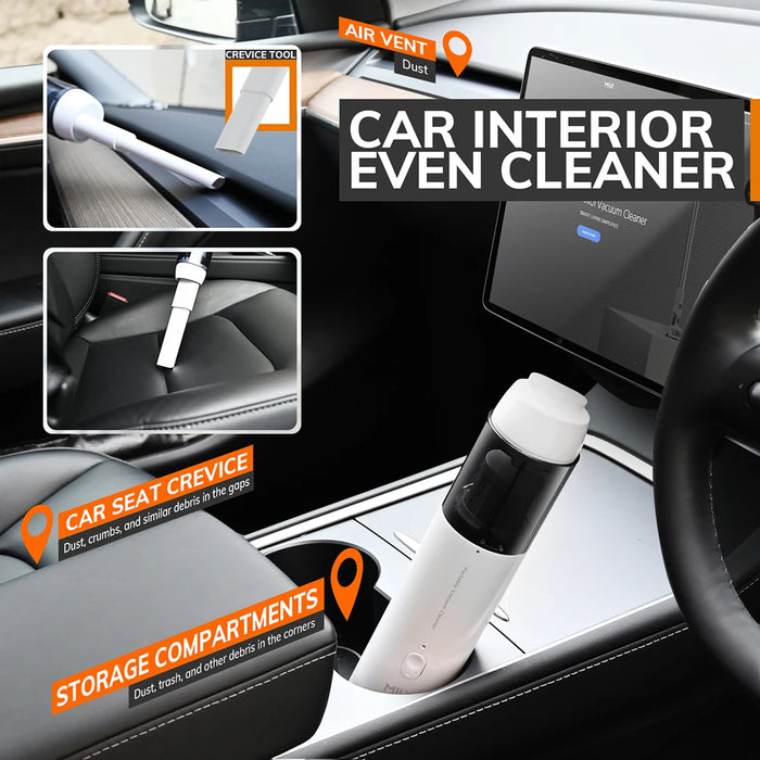 MIUI Handheld Car Vacuum Cleaner Wireless Portable Cleaning Machine for Home Multifunctional USB Rechargeable 60W Strong Suction