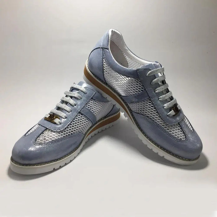 Women Genuine Leather Sneakers Silvery Spring Summer Fashion Casual Lightweight and Comfortable Design Breathable Sport Shoes