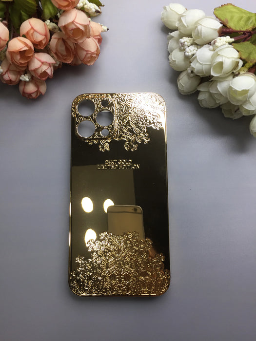 Callancity Luxury Limited Edition 24kt Gold Plated Cell Phone Replacement Housing Compatible For Iphone 12/ 12 Pro Max