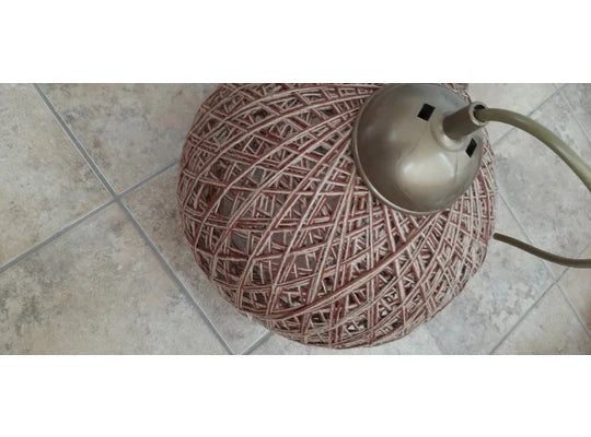 Mudulight Balle Single Pendant Lamp Jute Coffee round rope dim light does home office stylish design for bedrooms