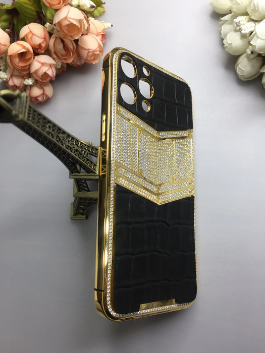 Callancity Luxury Limited Edition 24kt Gold Plated Cell Phone Replacement Housing Compatible For Iphone 12/ 12 Pro Max