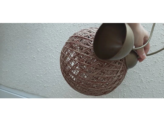 Mudulight Balle Single Pendant Lamp Jute Coffee round rope dim light does home office stylish design for bedrooms