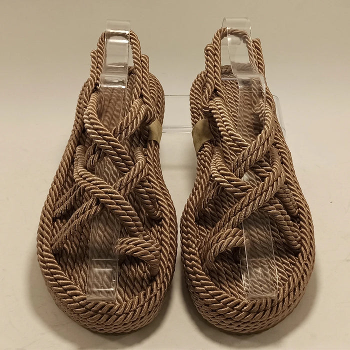 Women Milky Brown Hemp Rope Sandals Spring Summer Slippers NewFashion Comfy Gladiator Slip On Open Toe Beach Casual Female Shoes