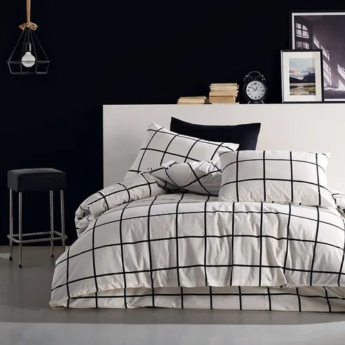 Coté Blanc Tile Black 100 Cotton Ranforce Double Personality Duvet cover set family adult two young personality Cotton