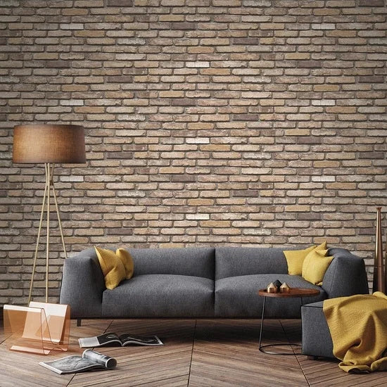 Bien Stone Brick Pattern Wallpaper 9020 (5 SQM) Home Office wallpaper elegant natural look